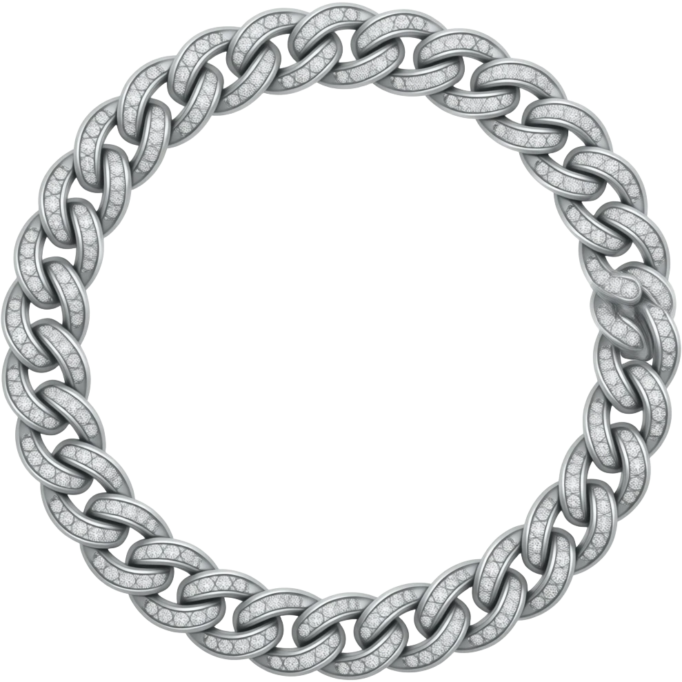 iced out cuban link diamond white gold chain emoji