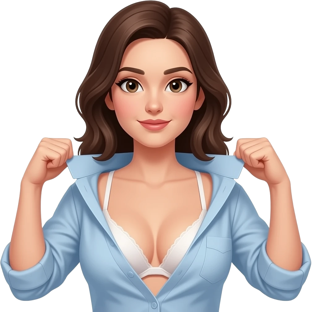 realistic female lifting up shirt revealing bra emoji