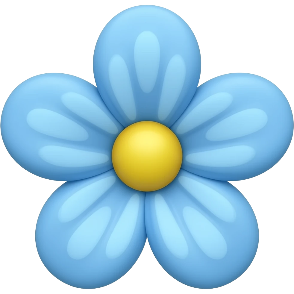 blue pastel flower emoji