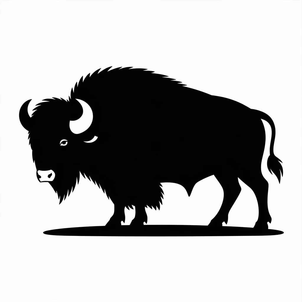 Buffalo icon black silhouette emoji