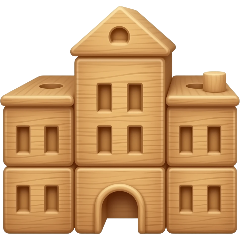 Wooden building blocks emoji
