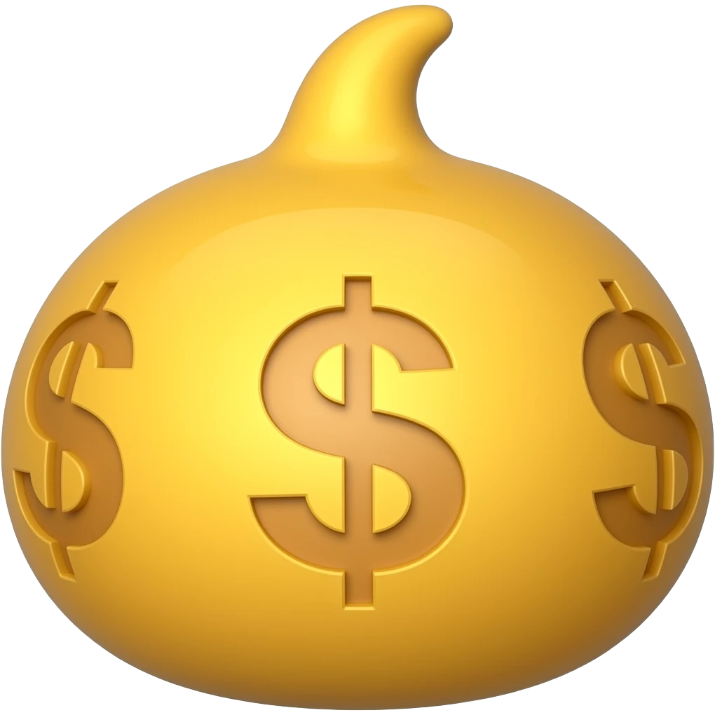 Yellow round glossy Emoji it’s butt for dollars emoji