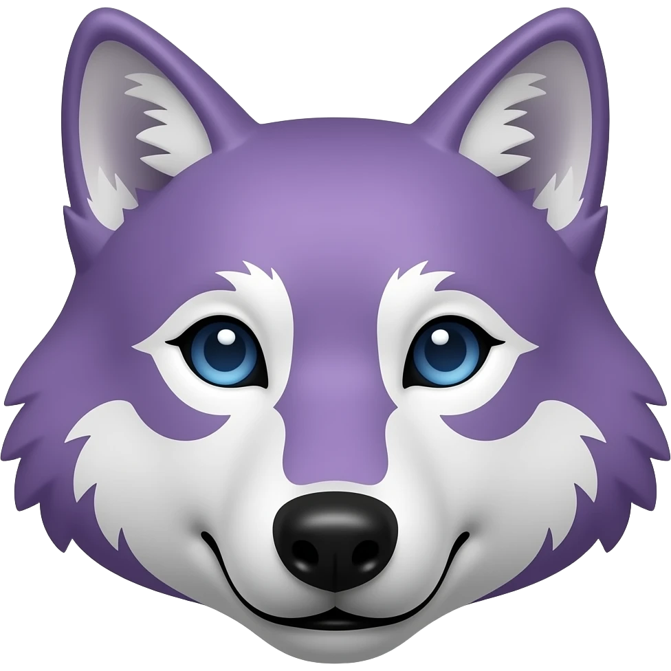 Lobo lila solo la cabeza emoji