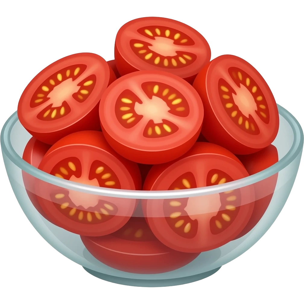 cherry tomato slices in bowl emoji