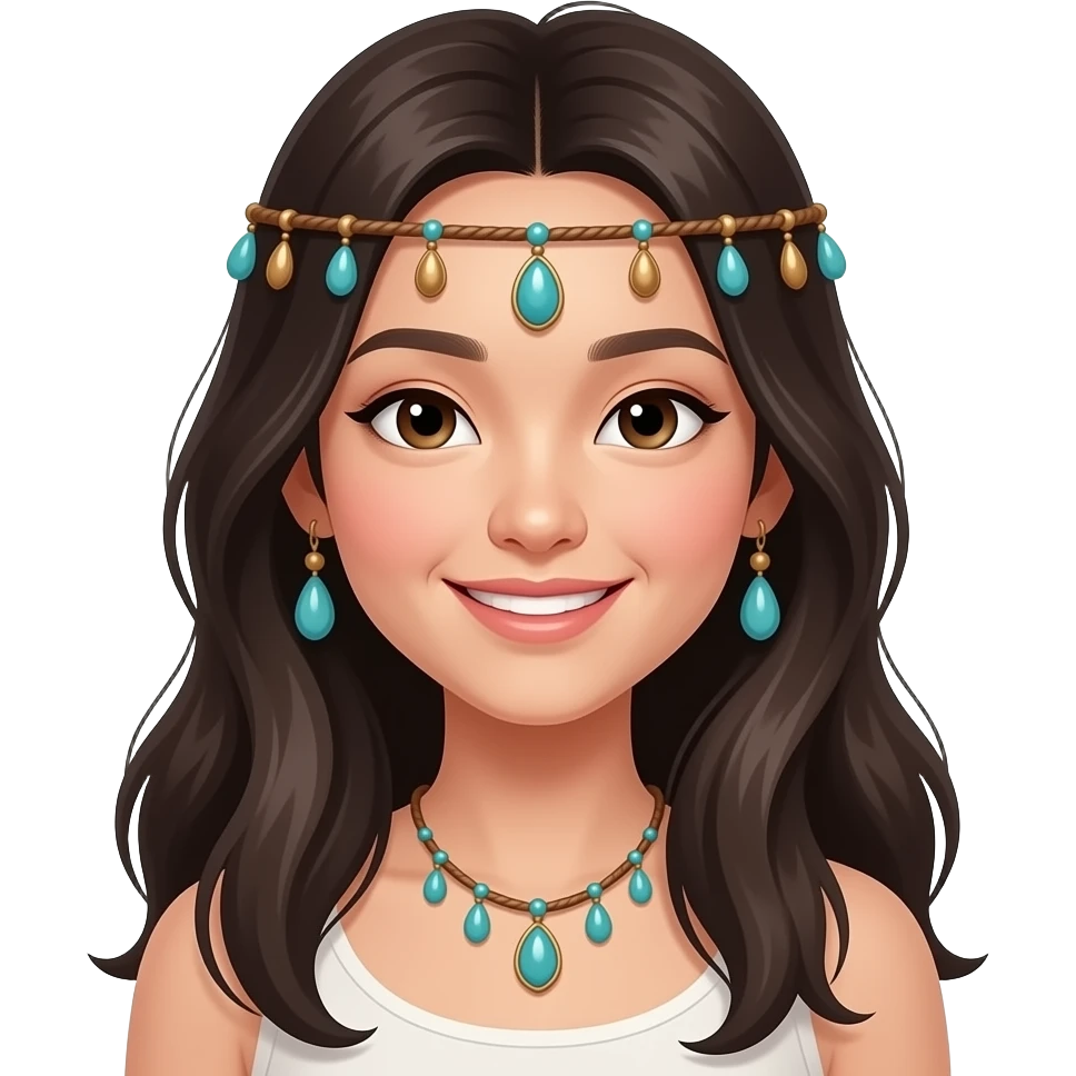 chinese girl with boho head chain emoji