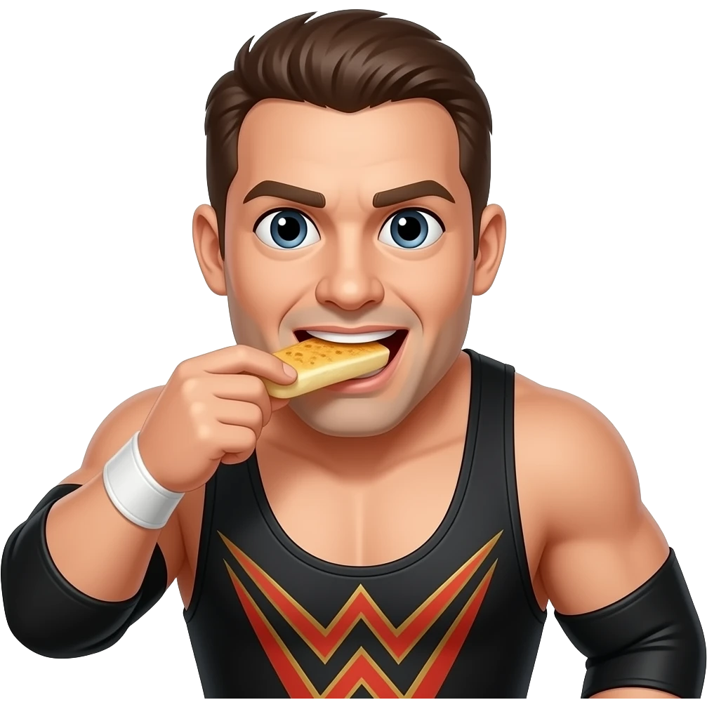 wrestler eating emoji