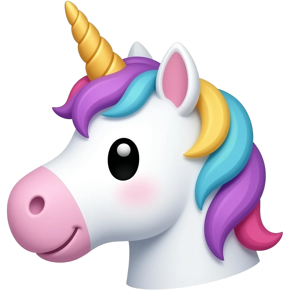 happy unicorn head emoji