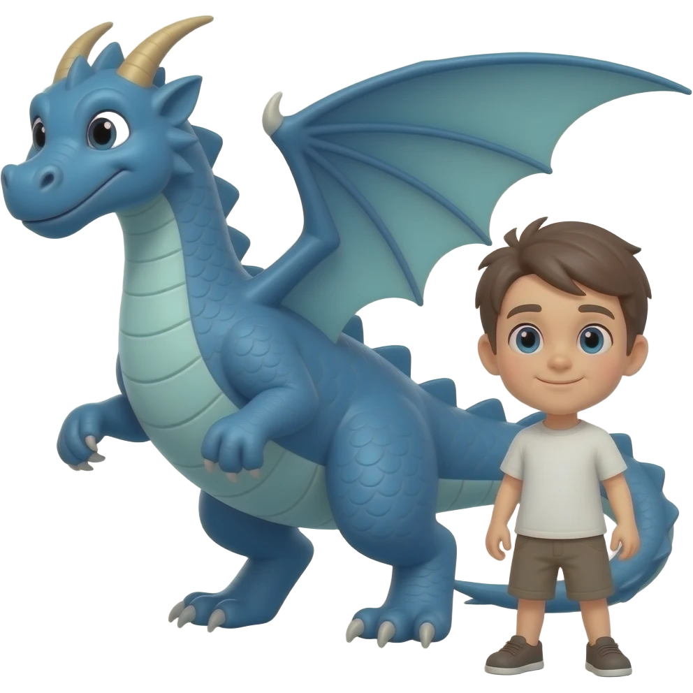 Blue dragon holding follows you emoji