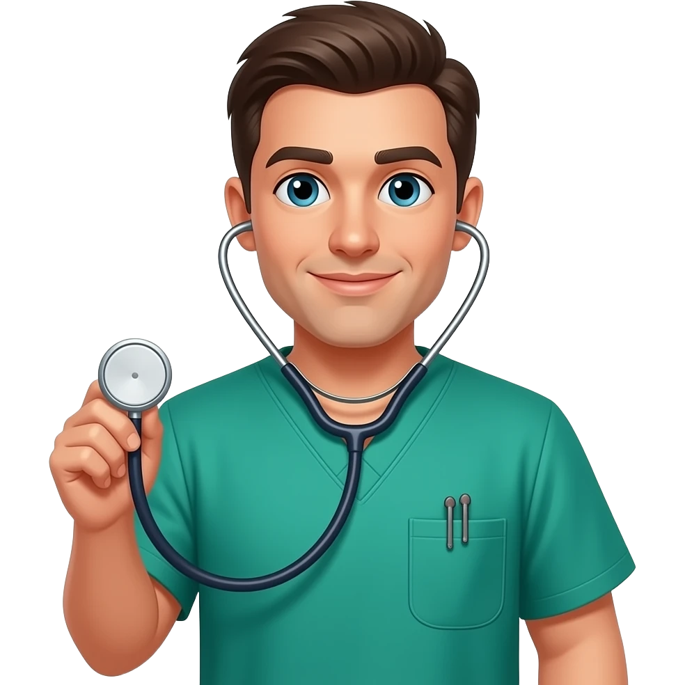 male nurse with stethoscope emoji