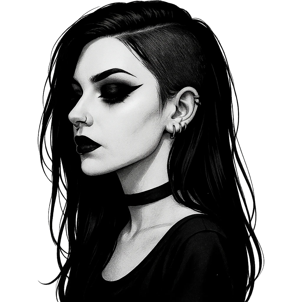 goth black white profile pic  , remove background  emoji