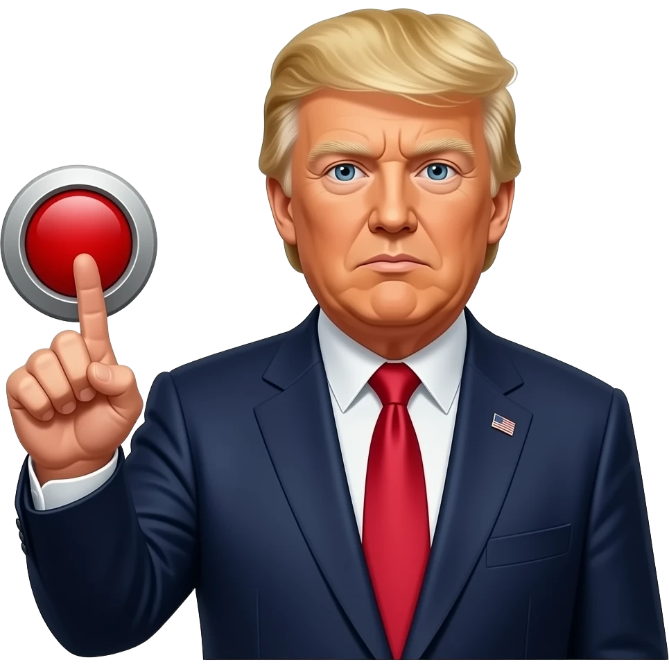 "Global terrorism" Trump ON pressing red button emoji