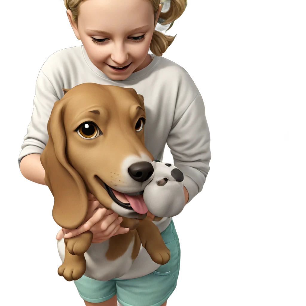 girl with dog outdoors emoji