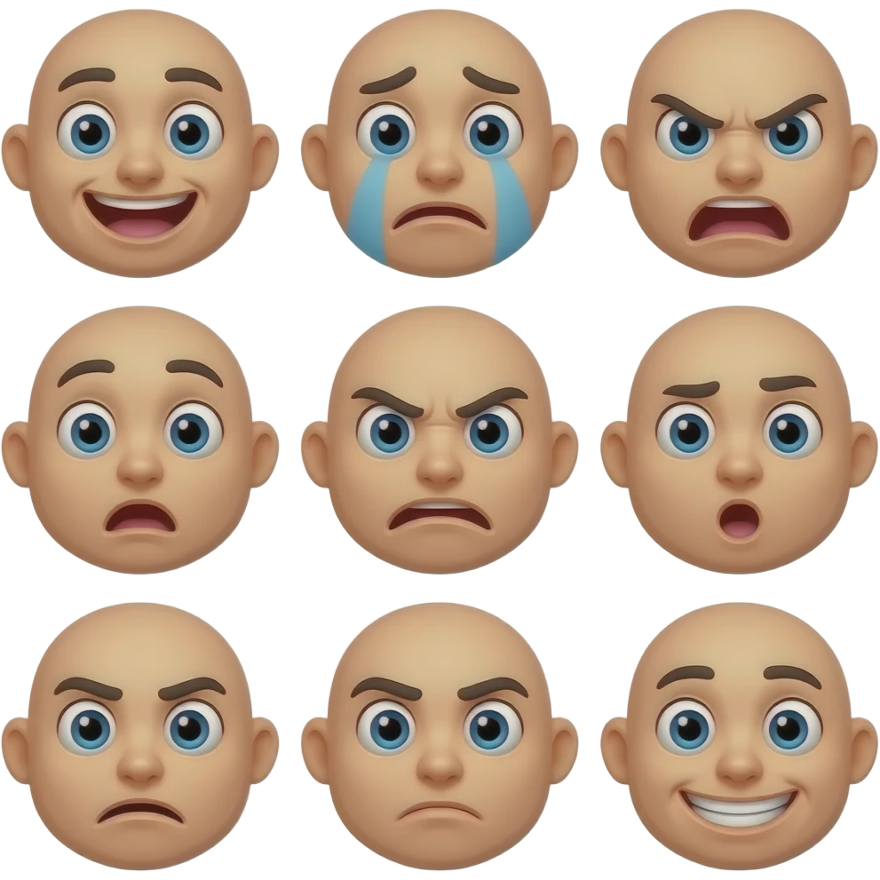 Emojis con diferentes expresiones estilo IPhone de apple emoji