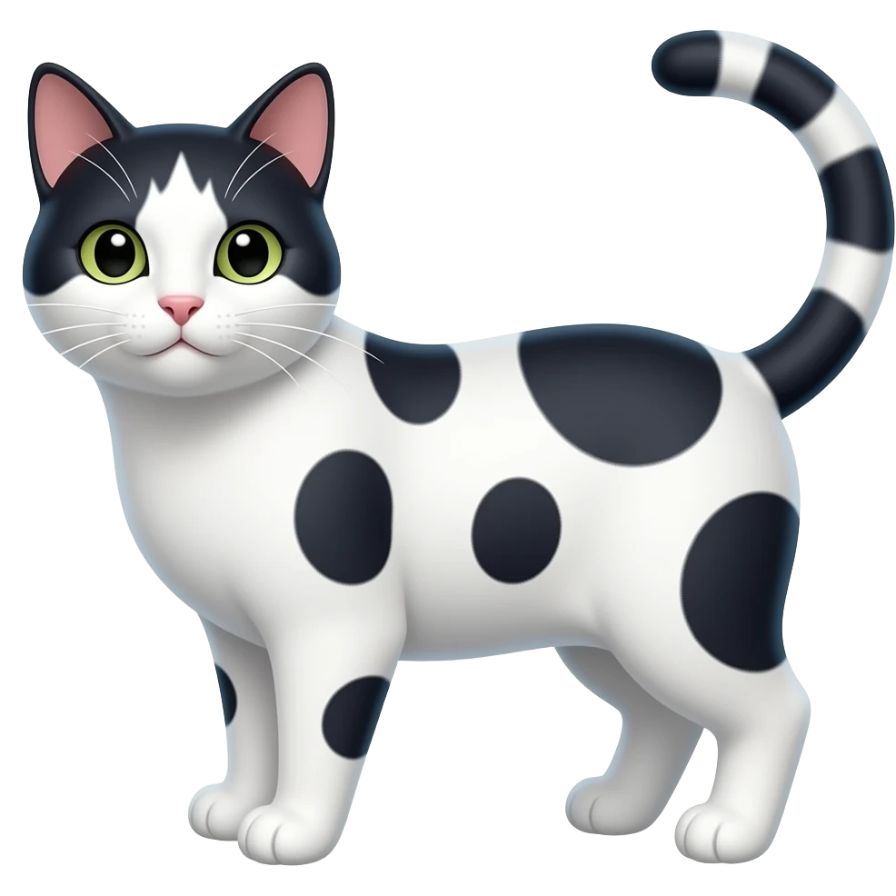 Gato branco com pintinhas pretas emoji