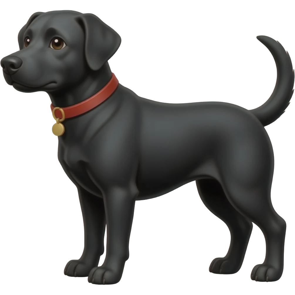 convierte un perro color negro en un emoji emoji