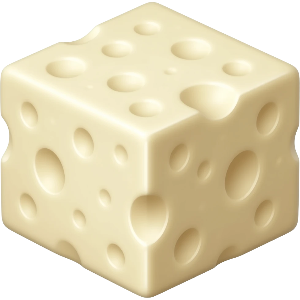 cube of stracchino cheese, soft spreadable texture emoji