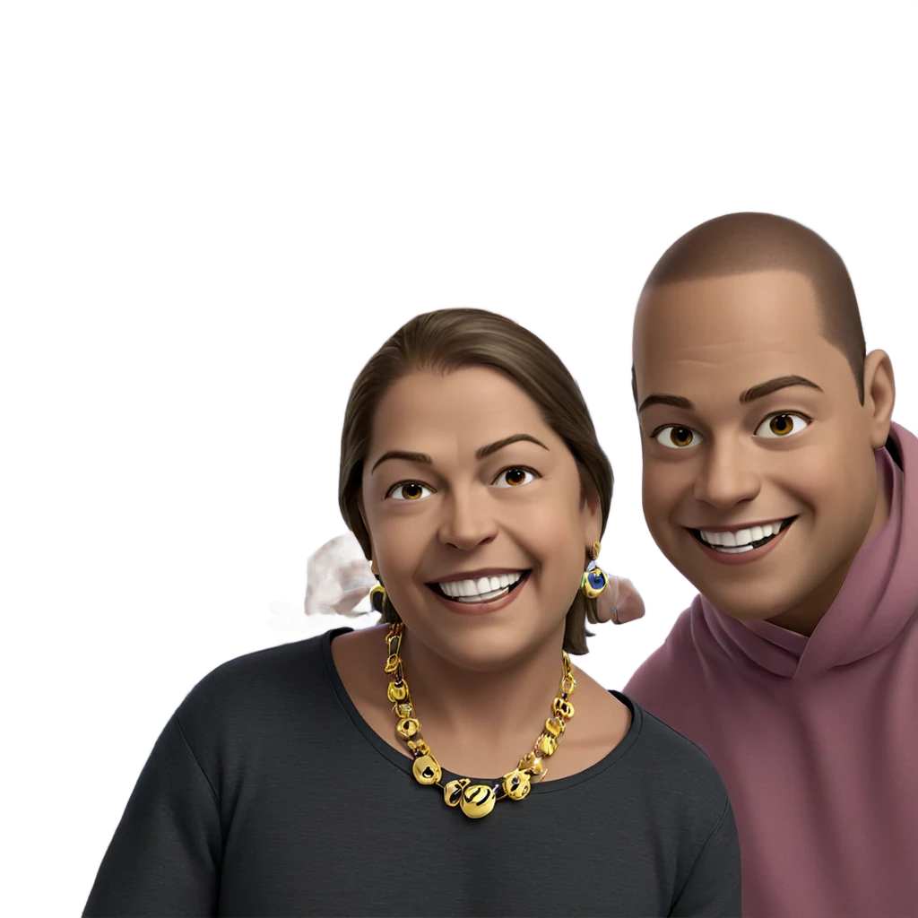 happy boys with jewelry and smiles emoji