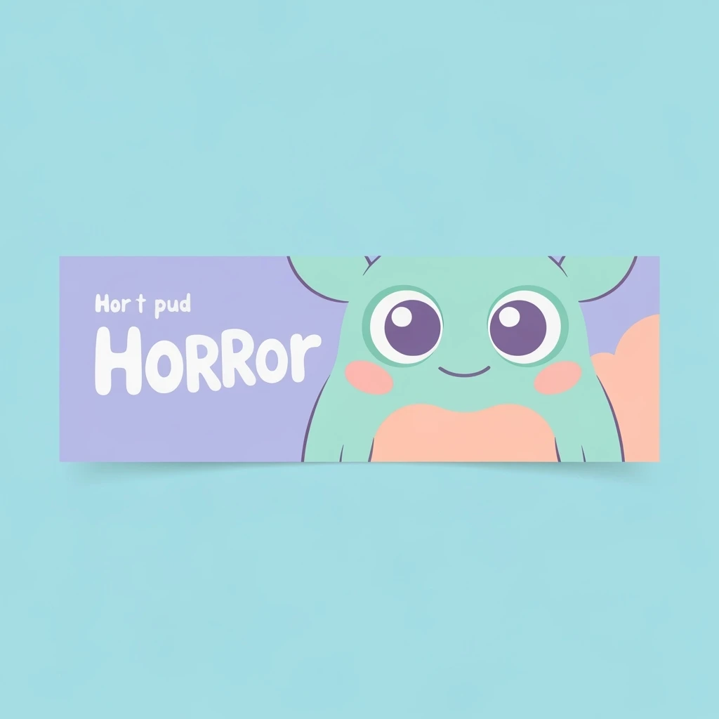 pastel horror banner, cute, expressive, minimal, variation 2 emoji