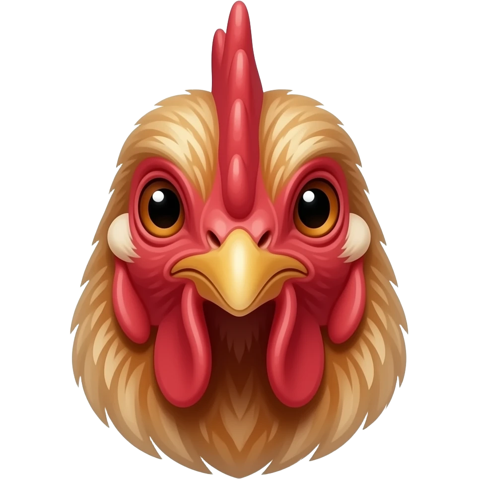 Female chicken head 25 years old straight front head emoji
