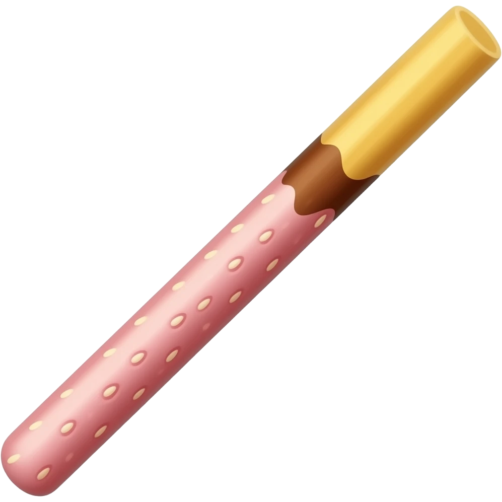Strawberry one Pocky stick not biten emoji