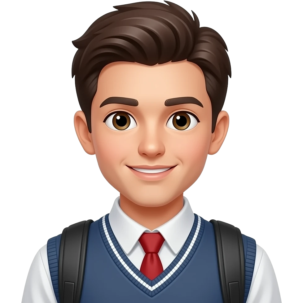 handsome young romantic young student emoji