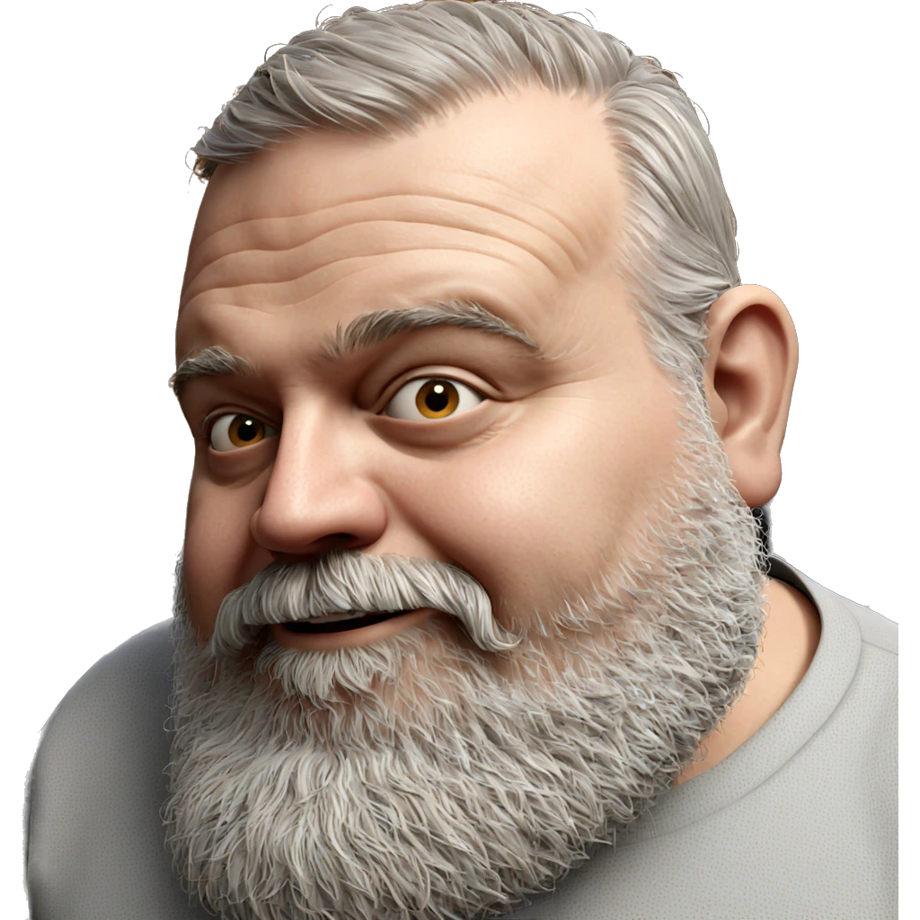 old man with beard portrait emoji