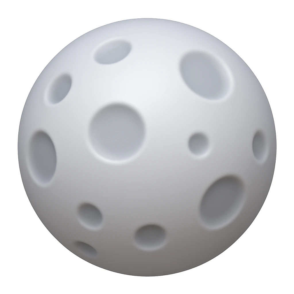 A 3D emoji in iOS emoji aesthetic style of the Moon, Earth’s natural satellite, with soft gray craters and subtle shadows, glowing spherical shape, clean white background, glossy Apple-style finish.
 emoji