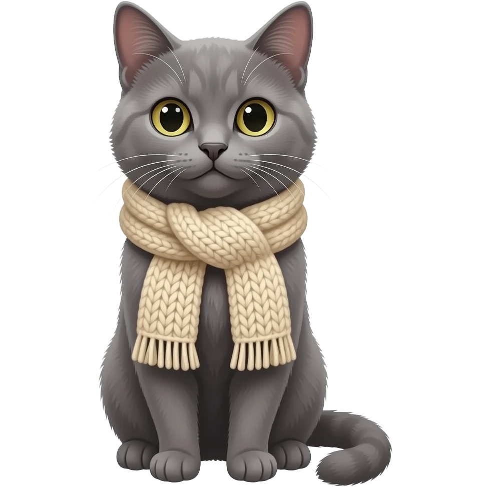 cat standing  with scarves emoji