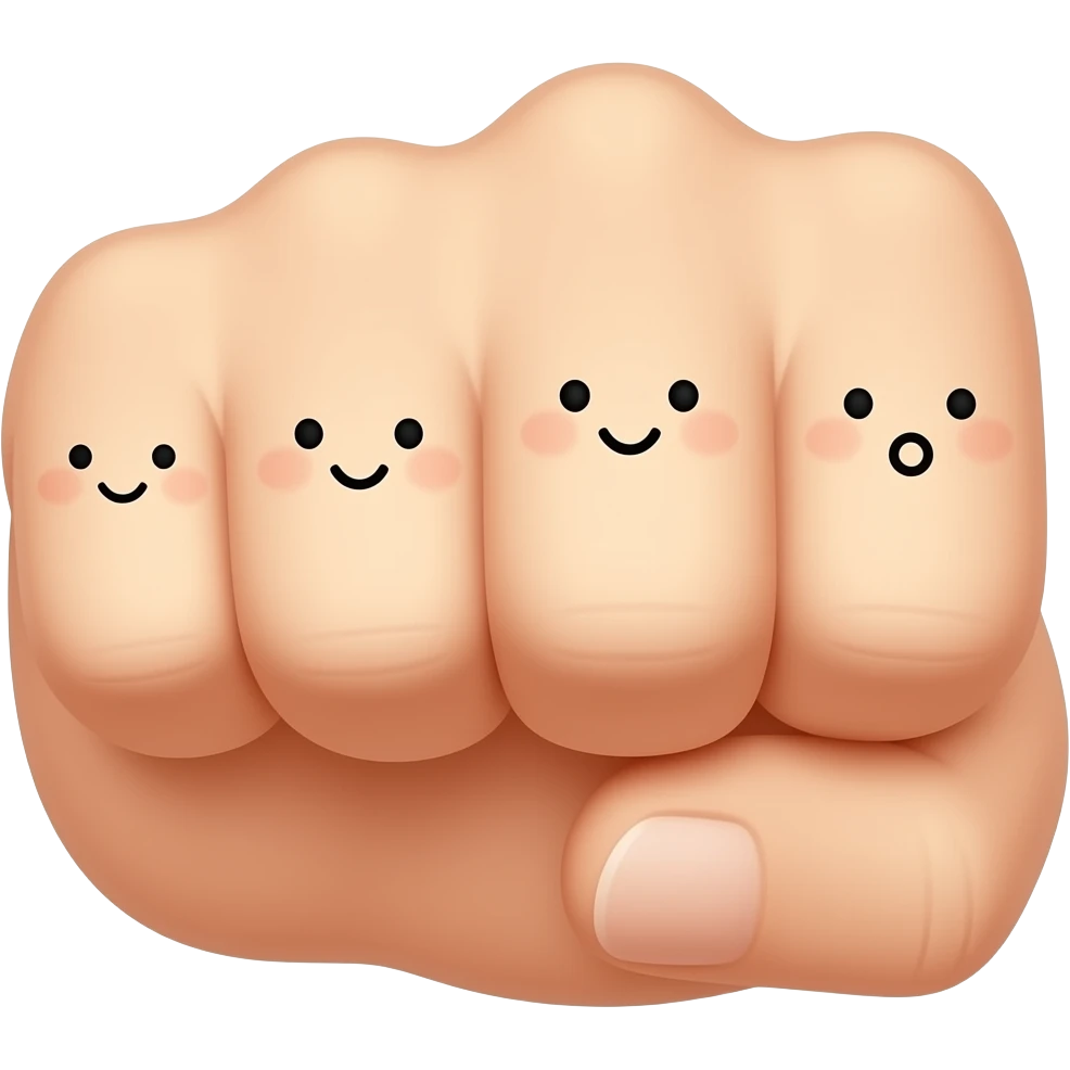 fist shape ,small faces and smaking fists emoji