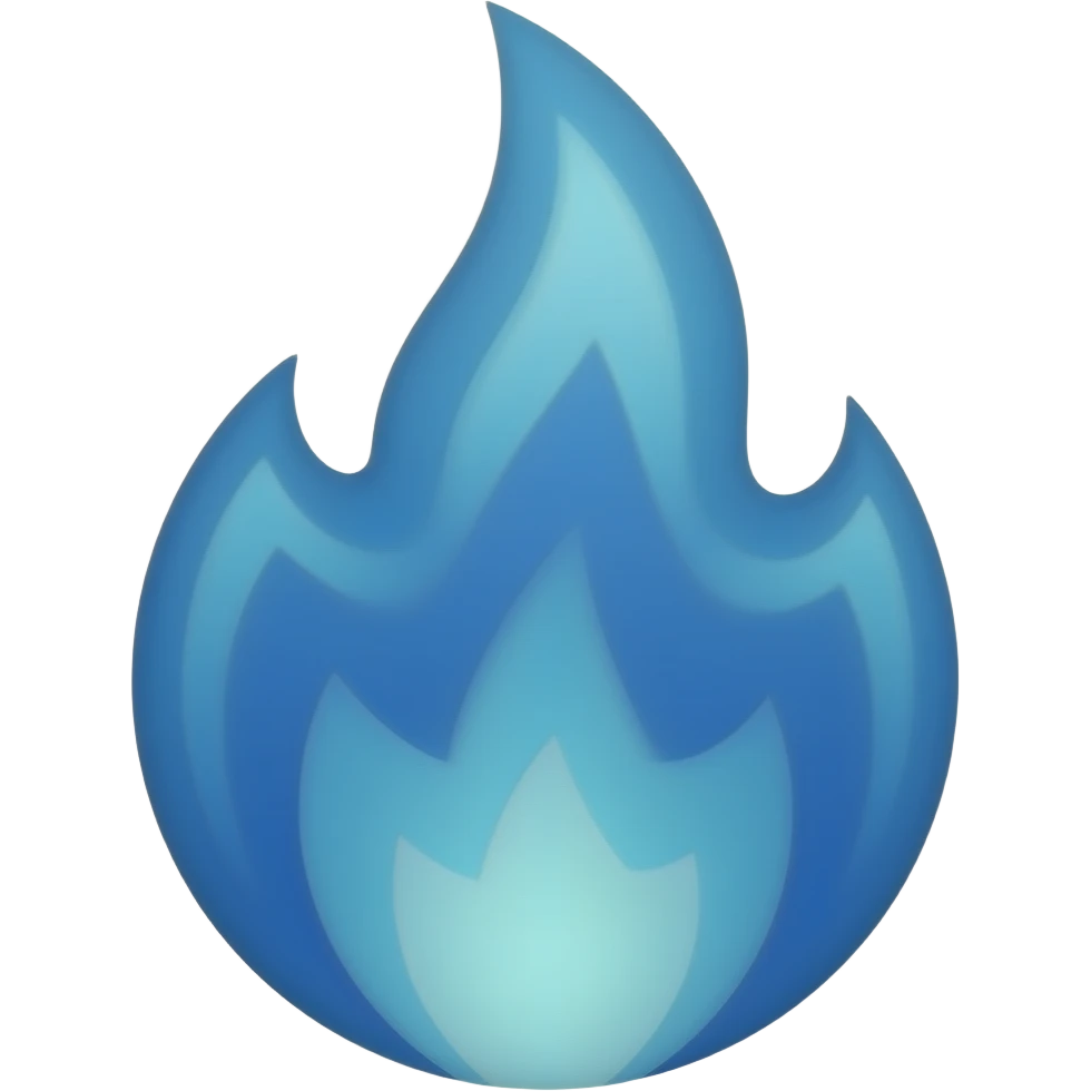 blue flame 🔥 emoji