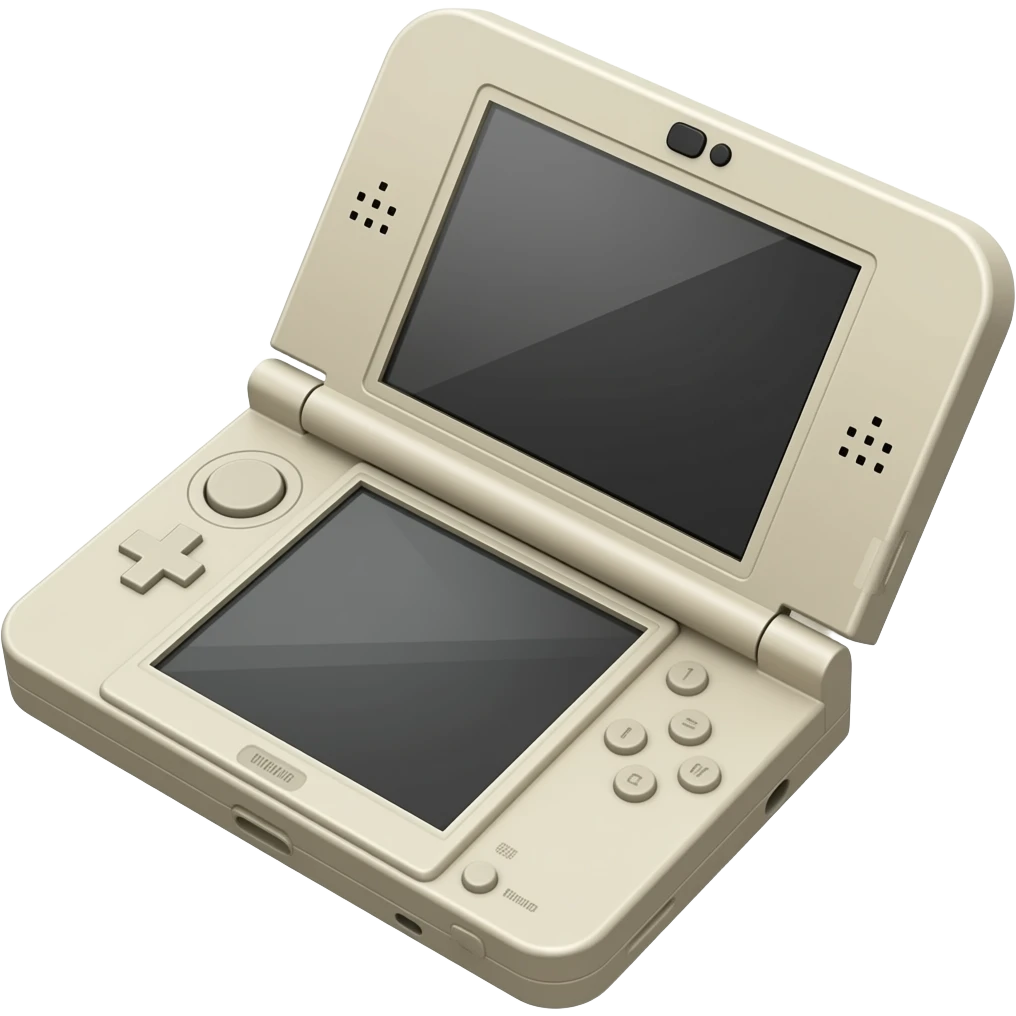 console nintendo 3DS beige little size in 3D vision profile emoji
