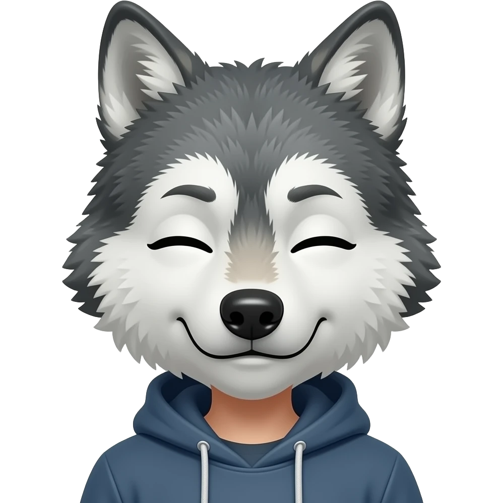 Rolling eyes emoji with wolf ears emoji