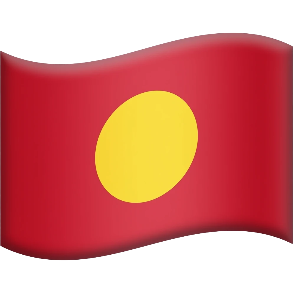 Kırmızı bir bayrak olsun , bayrağın ortasına sarı daire olsun emoji