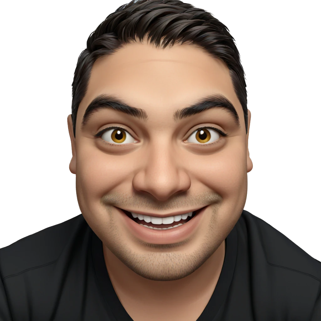 smiling boy in black shirt emoji