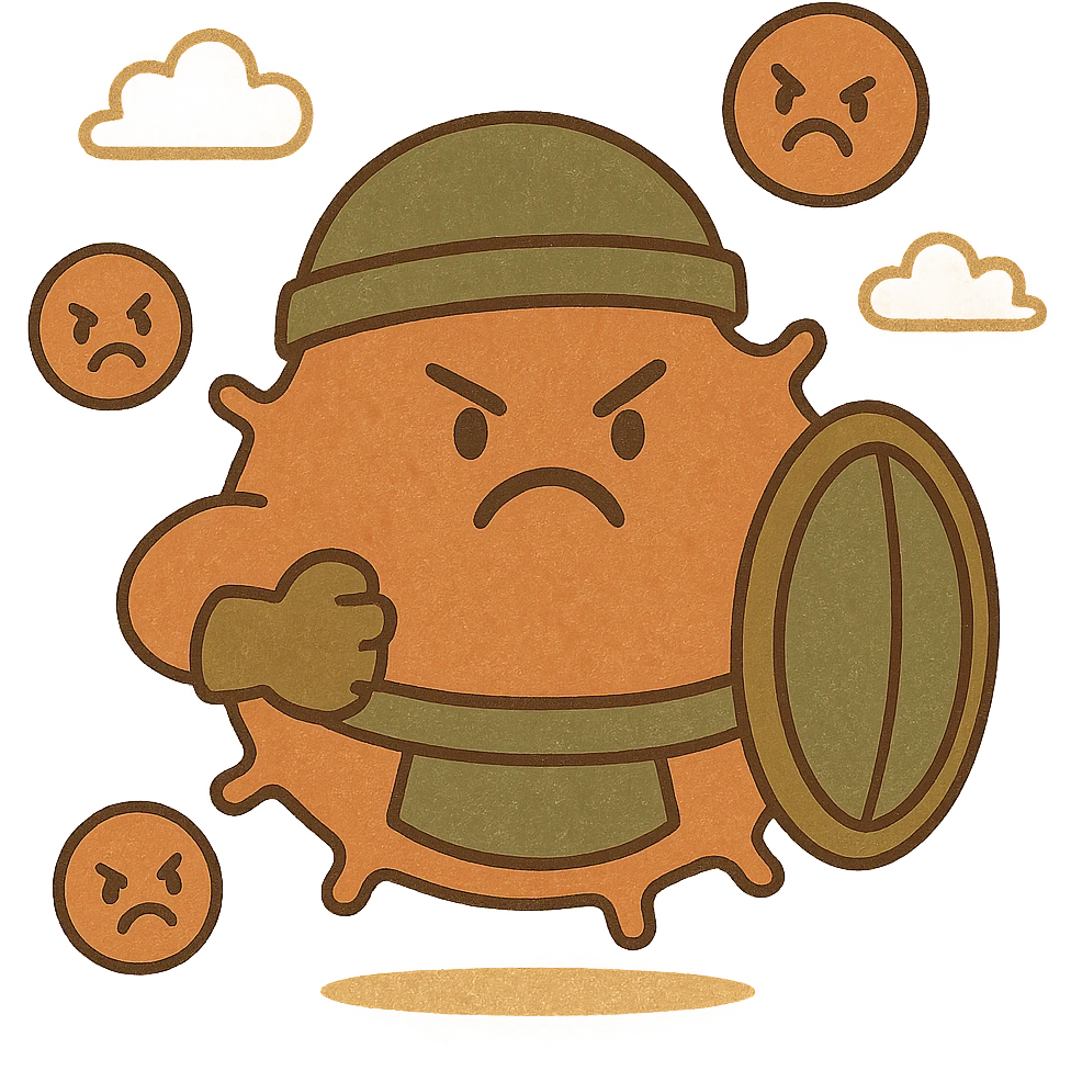 Angry armored cells emoji