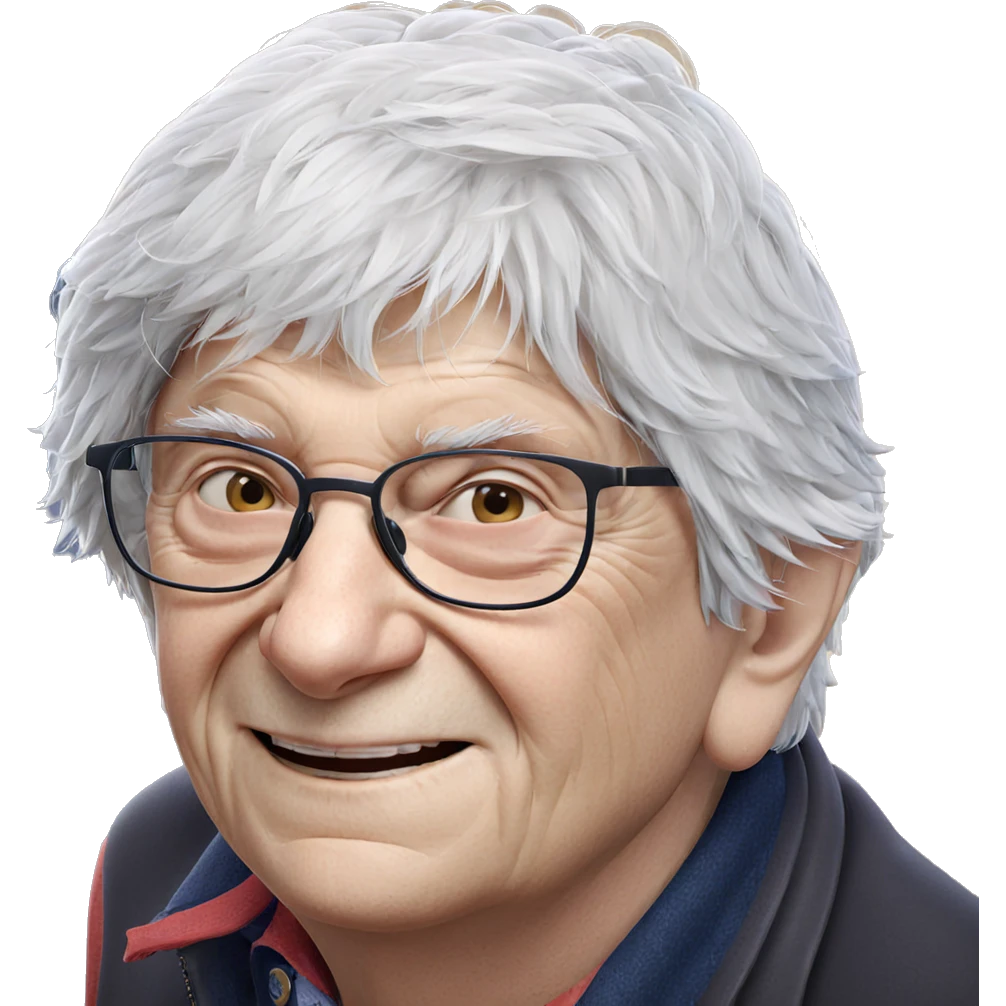 smiling old man with glasses emoji
