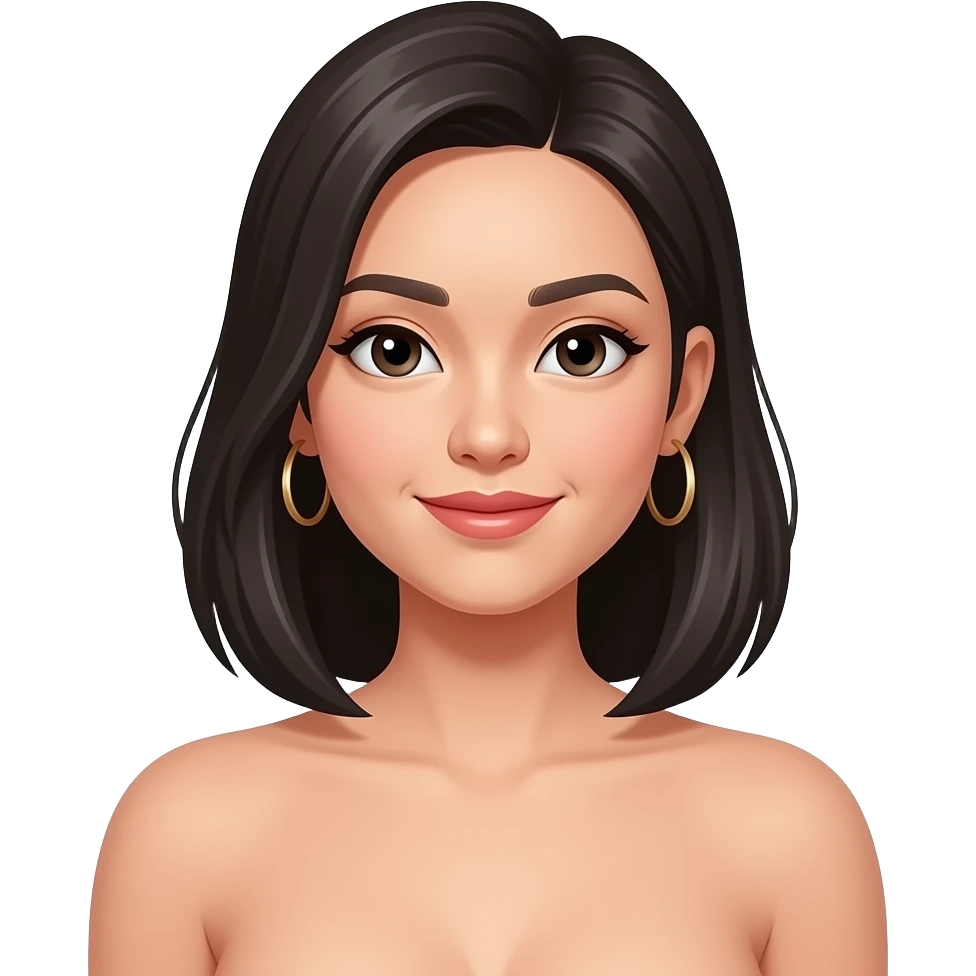 topless flat-chested asian woman emoji