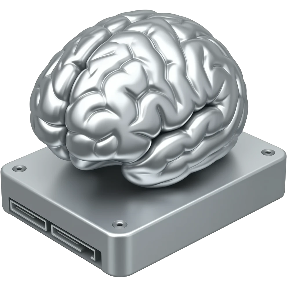 platinum brain on an external hard drive emoji