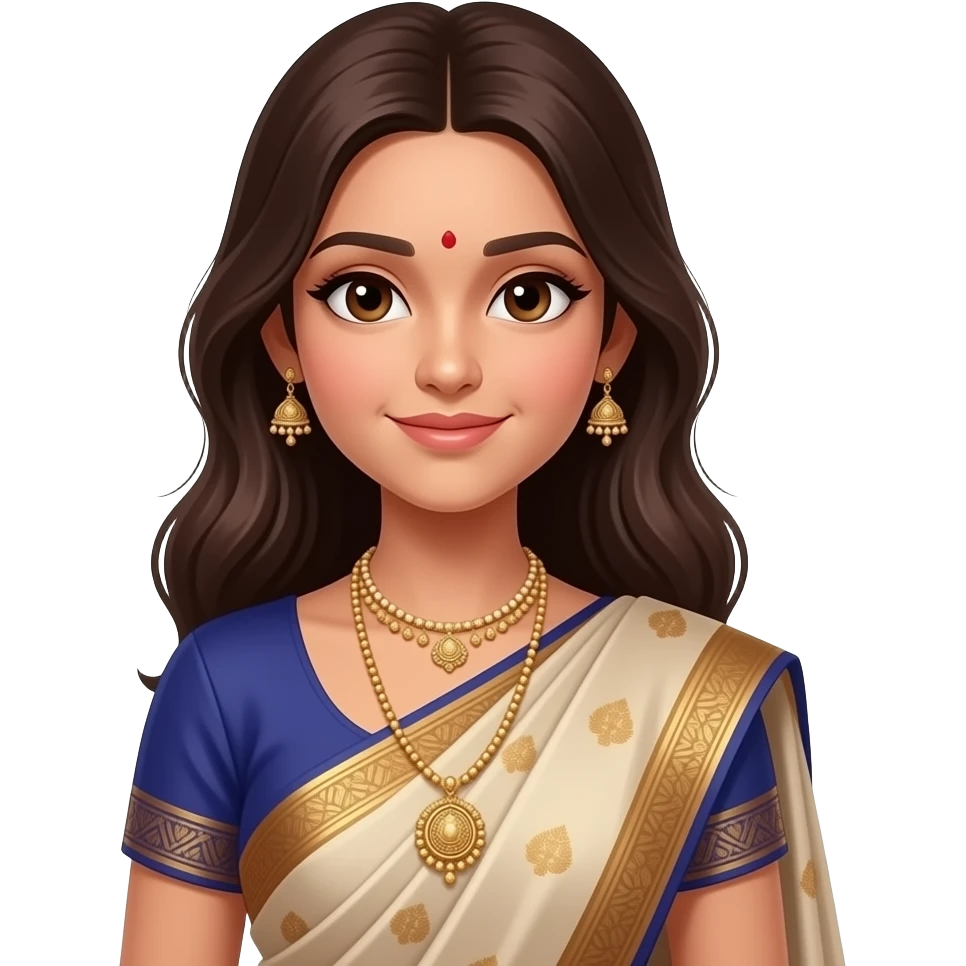 girl with saree half pose emoji