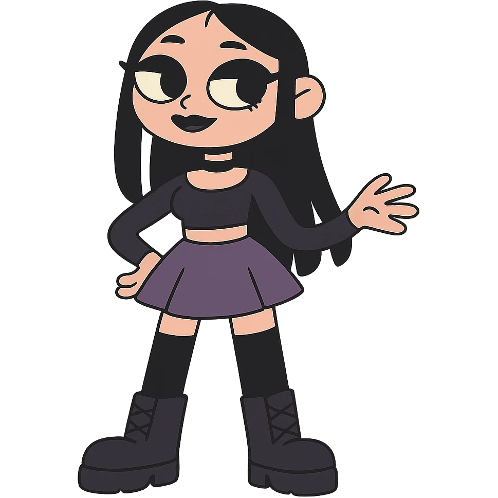goth girl with exaggerated proportions emoji