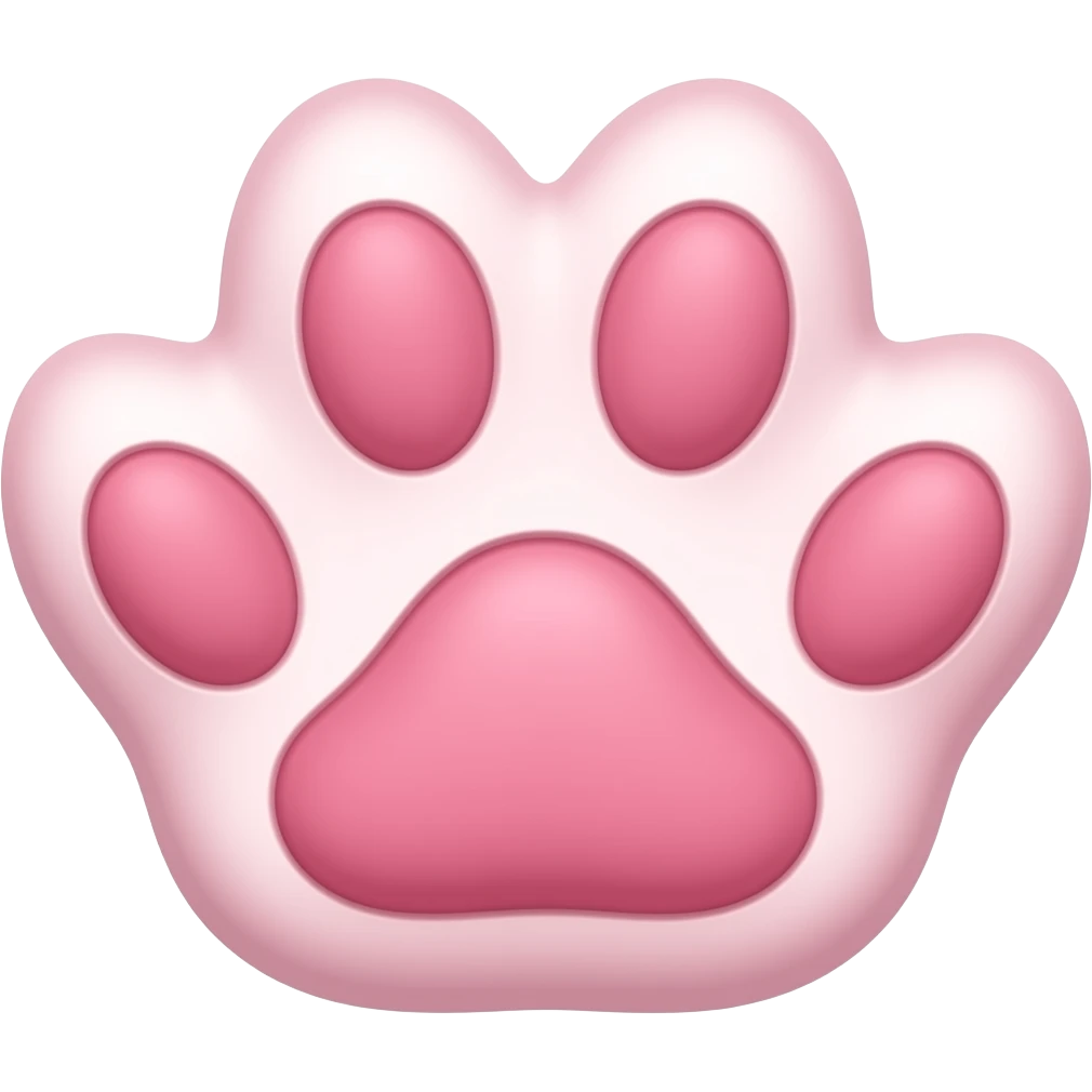 Kawaii cat paw , pink emoji
