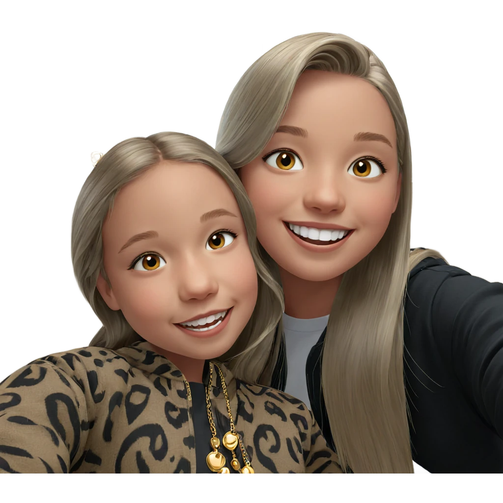 smiling girls with jewelry emoji