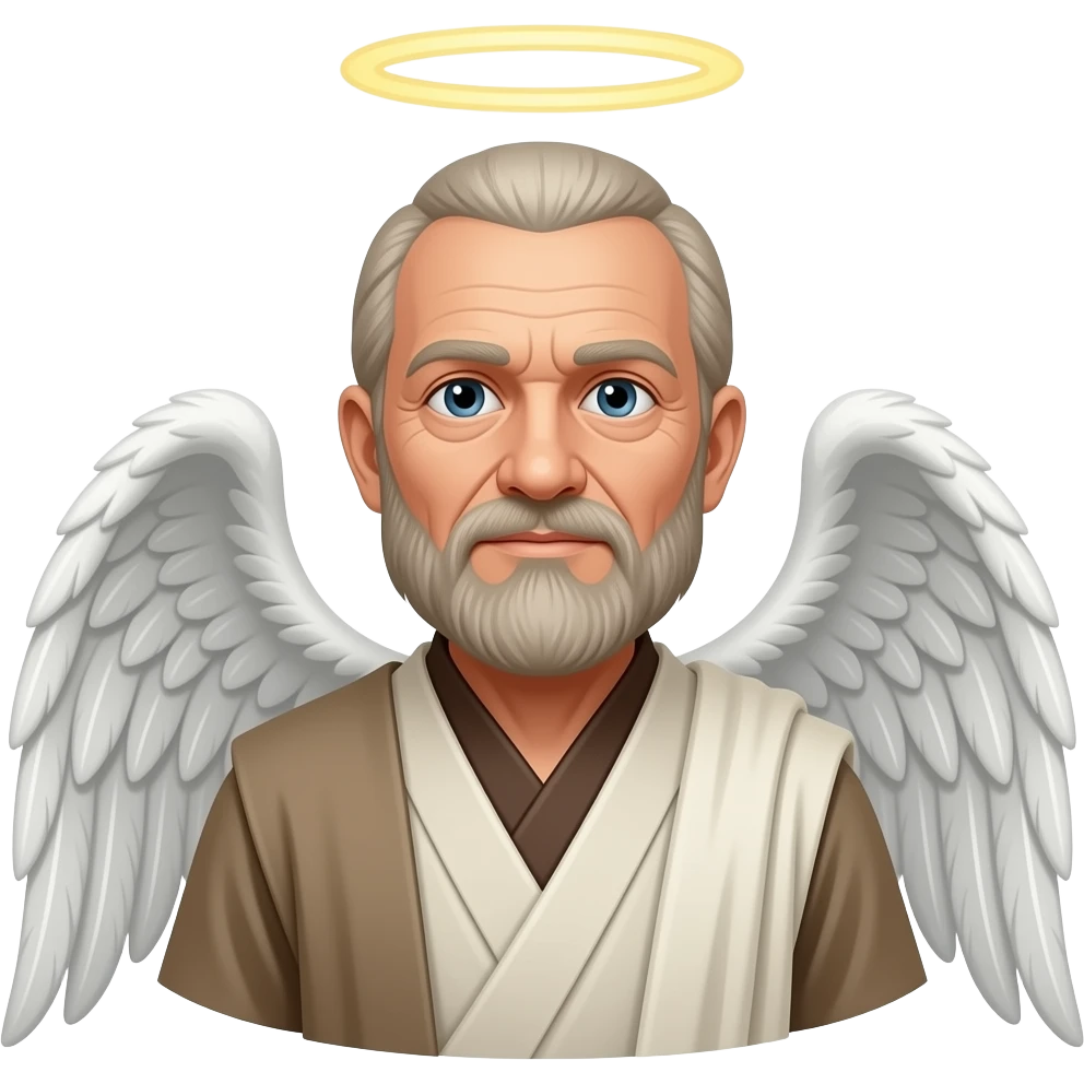 Obi wan kenobi with toga and angel wings and angel halo emoji
