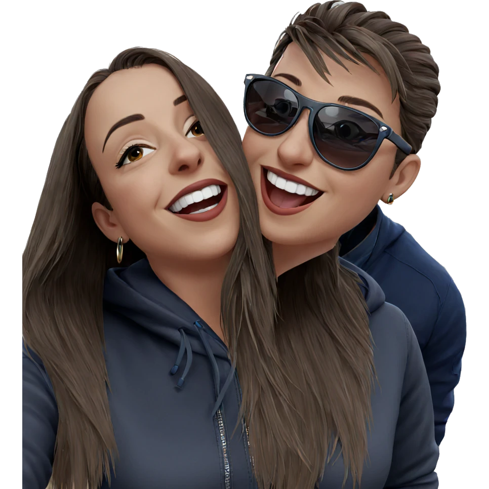 smiling girl with sunglasses emoji