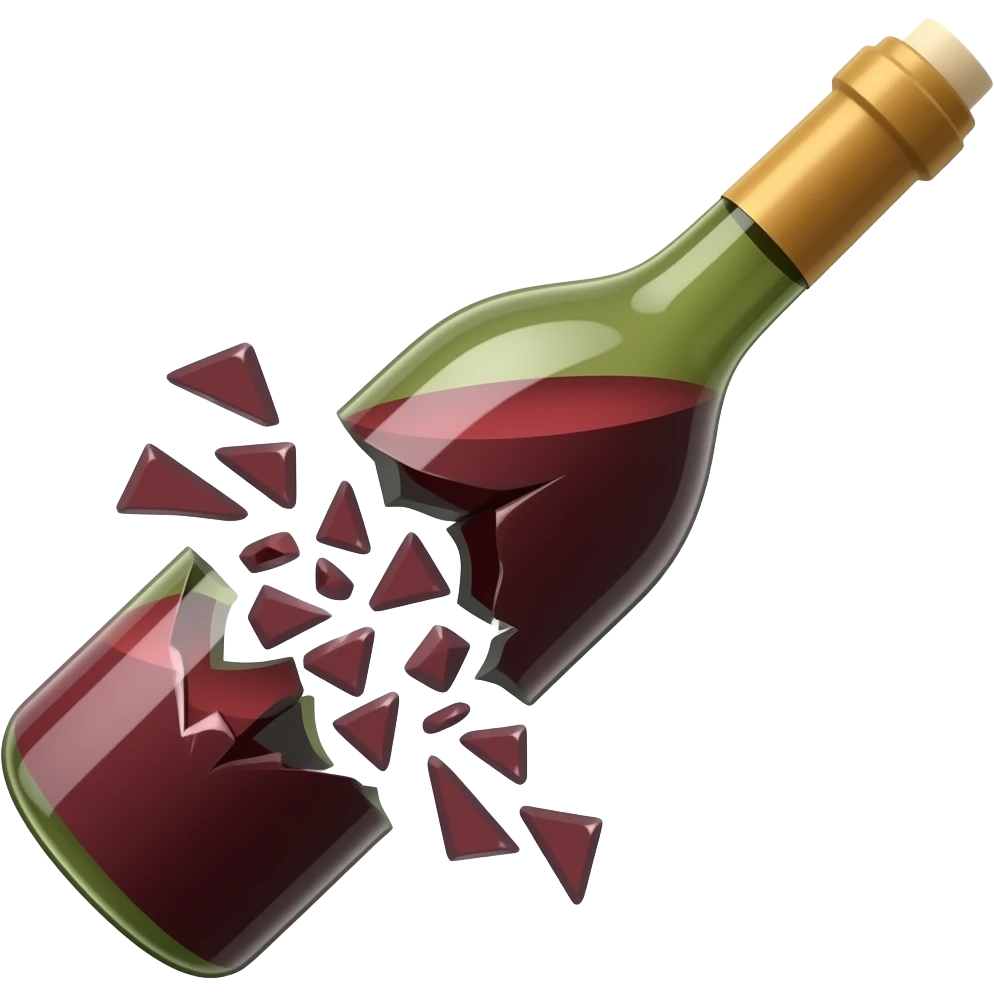 broken wine bottle emoji