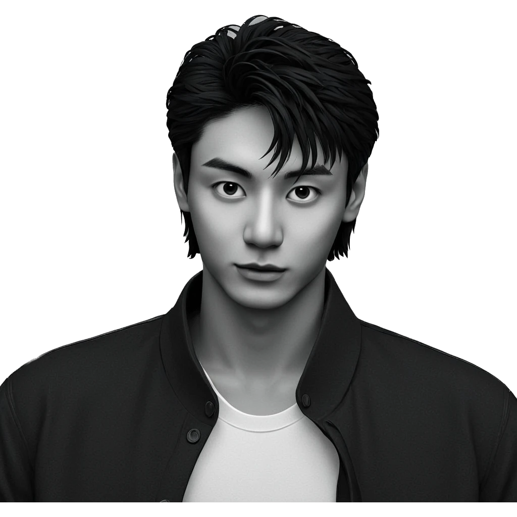 monochrome portrait of a boy emoji