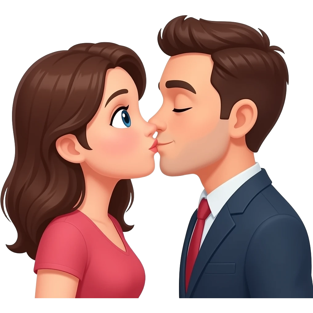 Someone side eyeing people kissing emoji