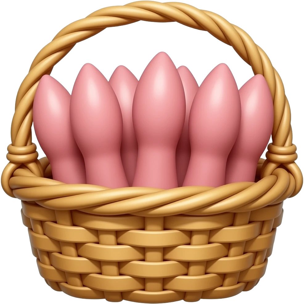 a basket full of phallic penis shapes emoji