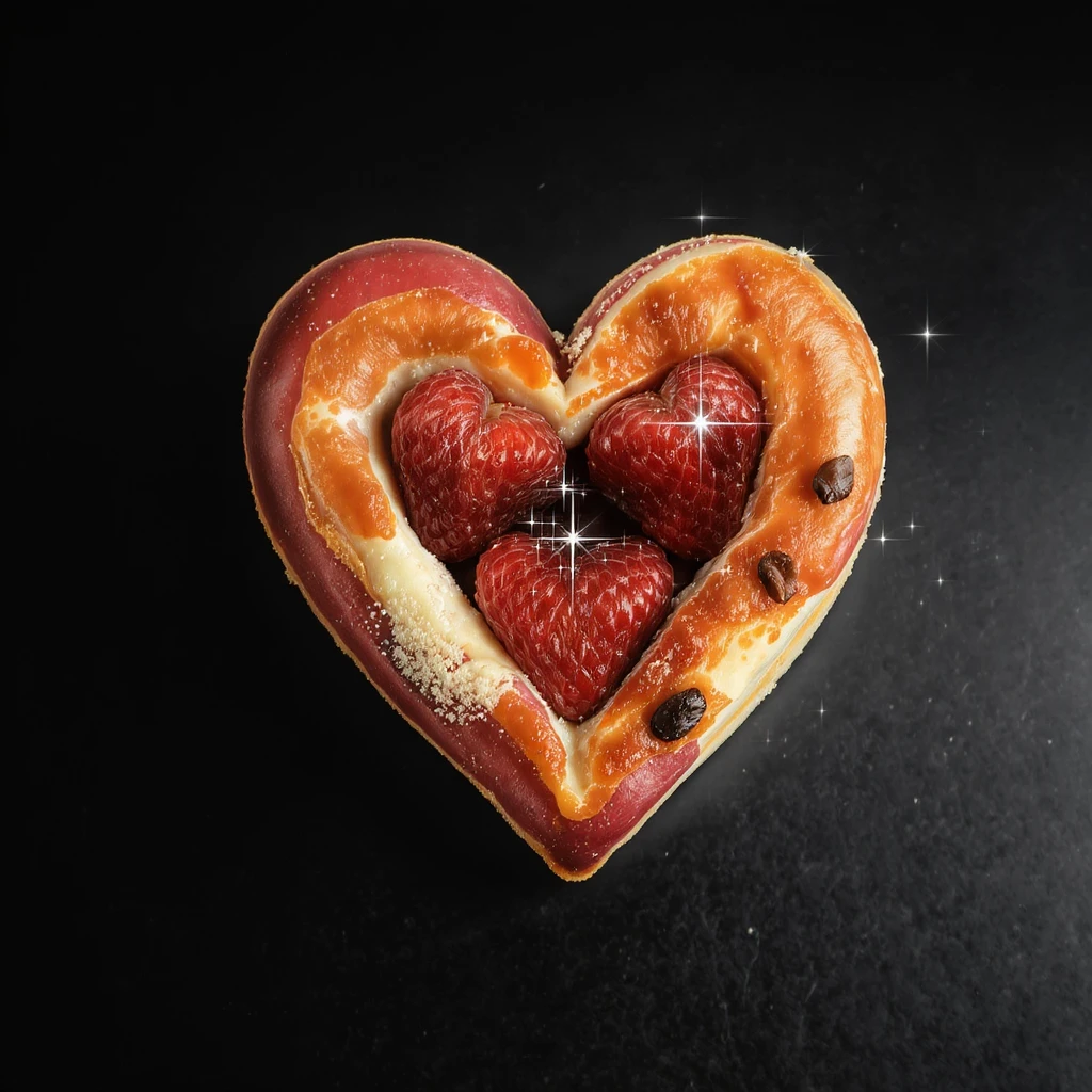 food heart emoji with sparkles emoji