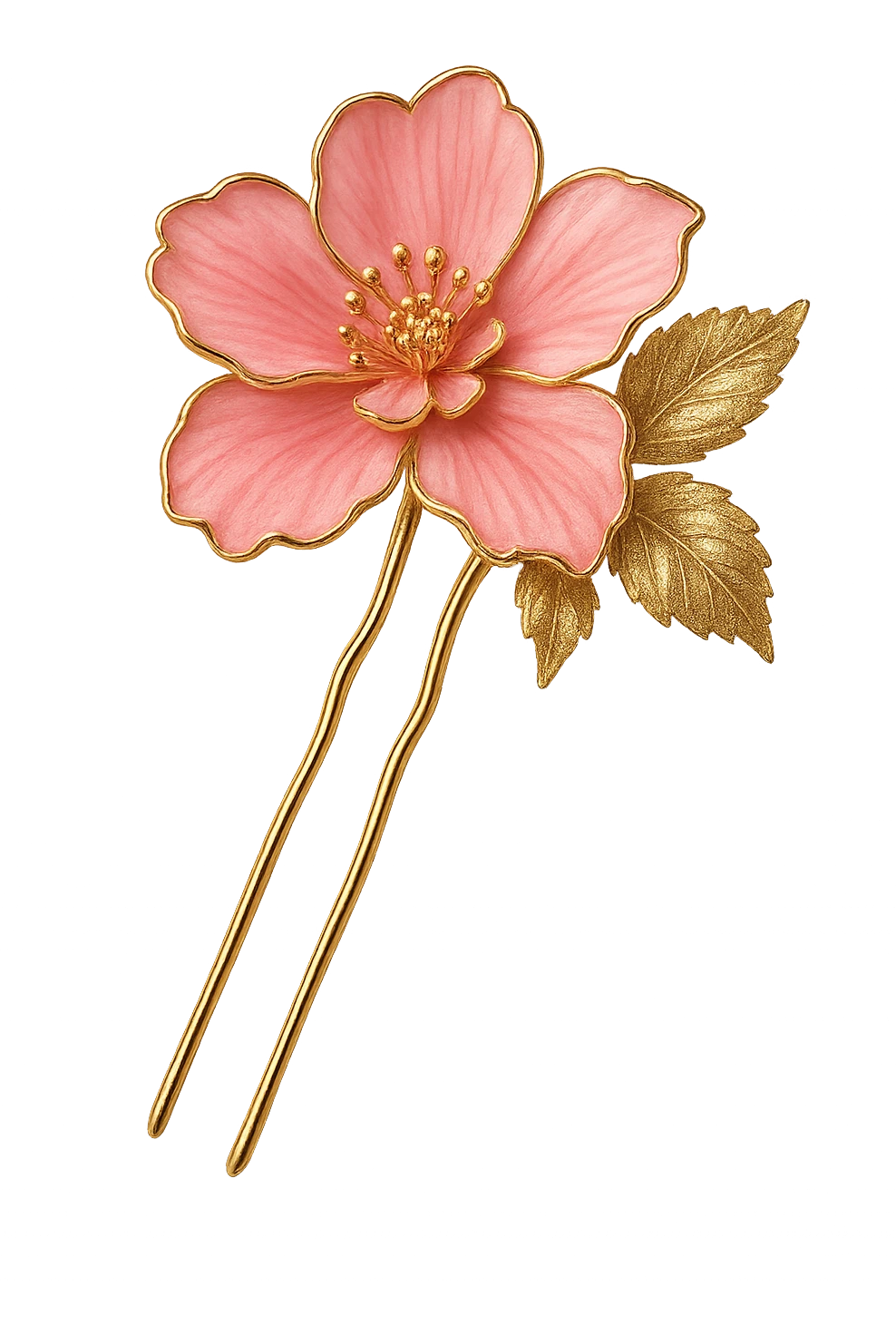 pink floral hairpin, glamorous and stylish emoji